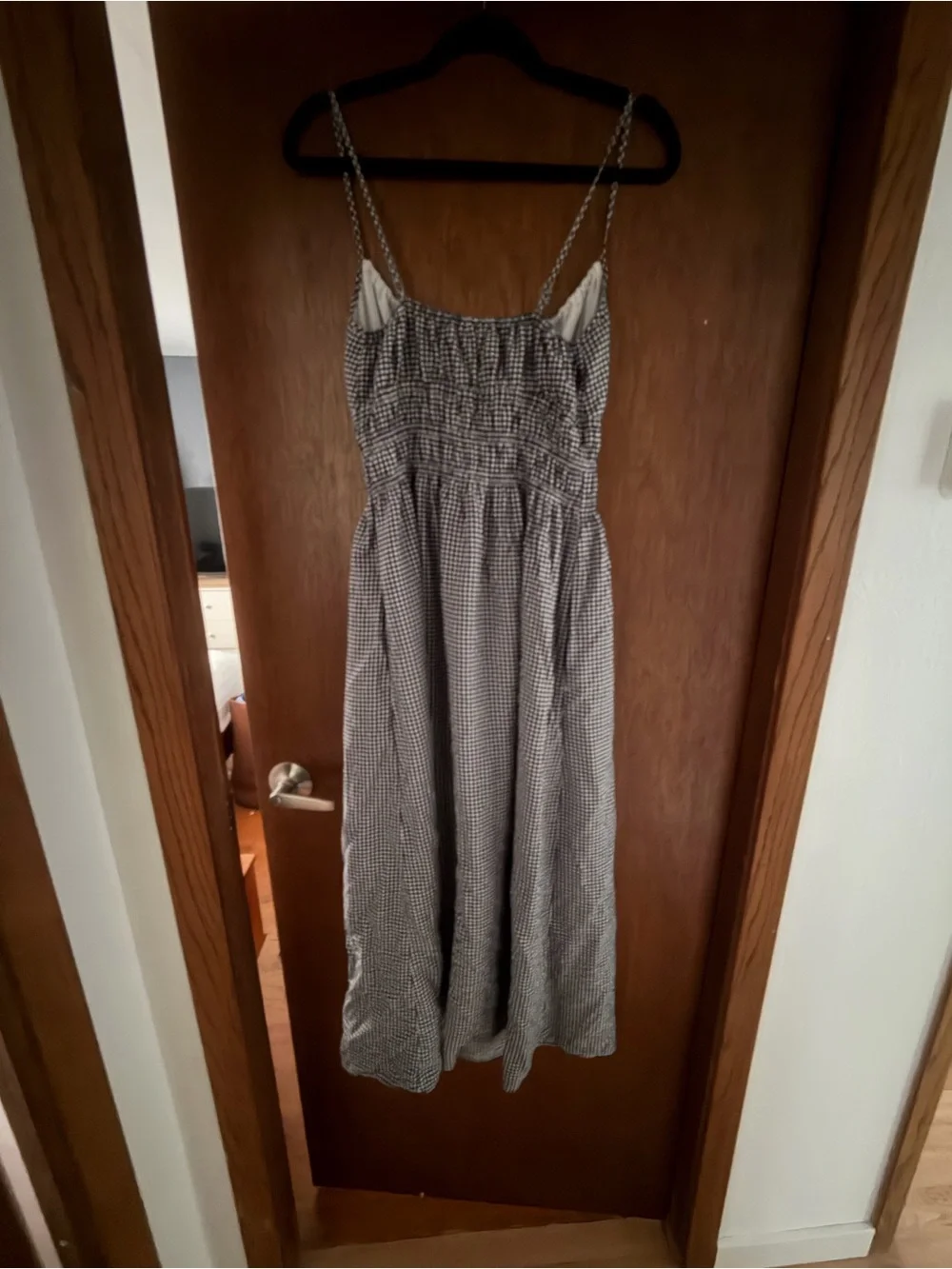 Abercrombie & Fitch Black and White Gingham Maxi Dress